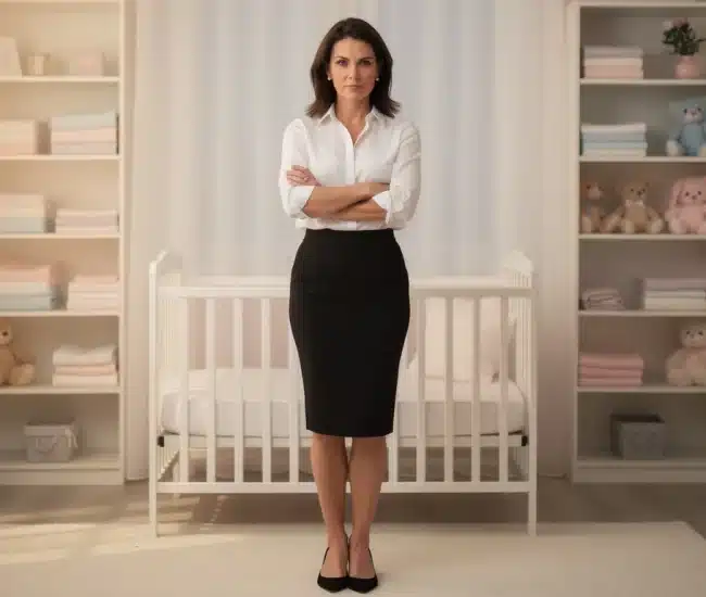 Artistic pastel illustration of a confident nurturing mommy figure in a cozy nursery setting representing mommy domme phone sex with warmth and gentle authority