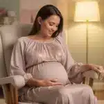 Soft dreamy watercolor of a nurturing maternal figure cradling someone close in warm golden light evoking breastfeeding phone sex comfort and safety