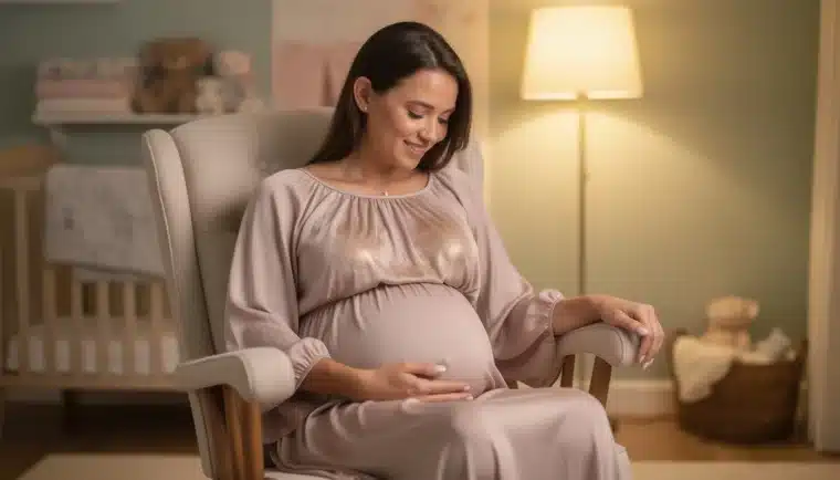Soft dreamy watercolor of a nurturing maternal figure cradling someone close in warm golden light evoking breastfeeding phone sex comfort and safety