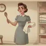 Nanny phone sex scene with a structured nursery featuring a corner stool, timer, and warm lighting suggesting firm but loving discipline