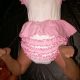 A Sissy Girl wearing the Baby Print Adult Diaper with Baby Fresh Scent Loud Plastic Abdl