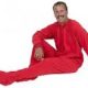A Old Man Sitting &Wearing the Red pajamas