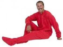 A Old Man Sitting &Wearing the Red pajamas
