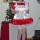 Sissy Red Satin Alice in Wonderland Style Dress and Apron