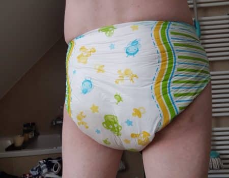 Hot sexy Man Shows Off his Wet adult baby Diaper