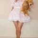 Cute Little Girl With Teddy Bear At Home
