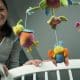 Girl Playing with the baby colorful moving animal