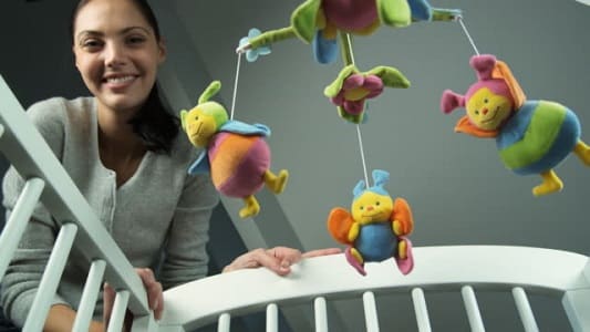 Girl Playing with the baby colorful moving animal