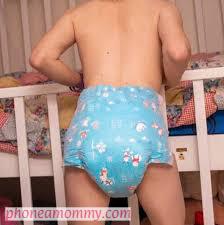 Man Wearing adult Diaper with standing back pose