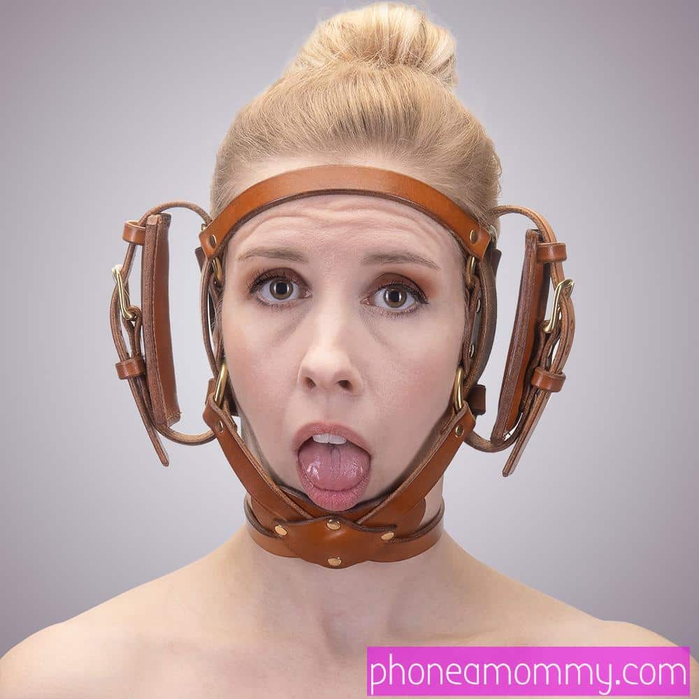 Girl Bondage Hole Open Mouth Leather Head Harness