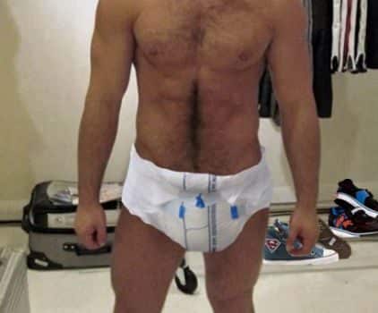 Handsome Man Diaper Hot Standing Pic