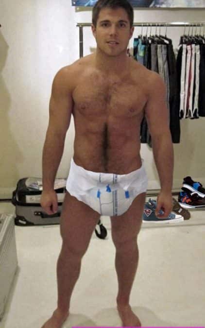 Handsome Man Diaper Hot Standing Pic