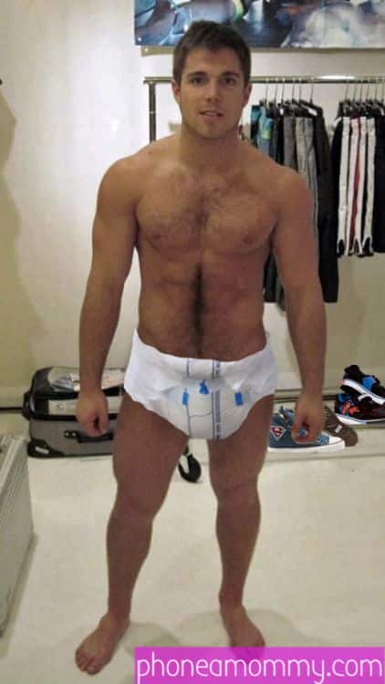 Handsome Man Diaper Hot Standing Pic