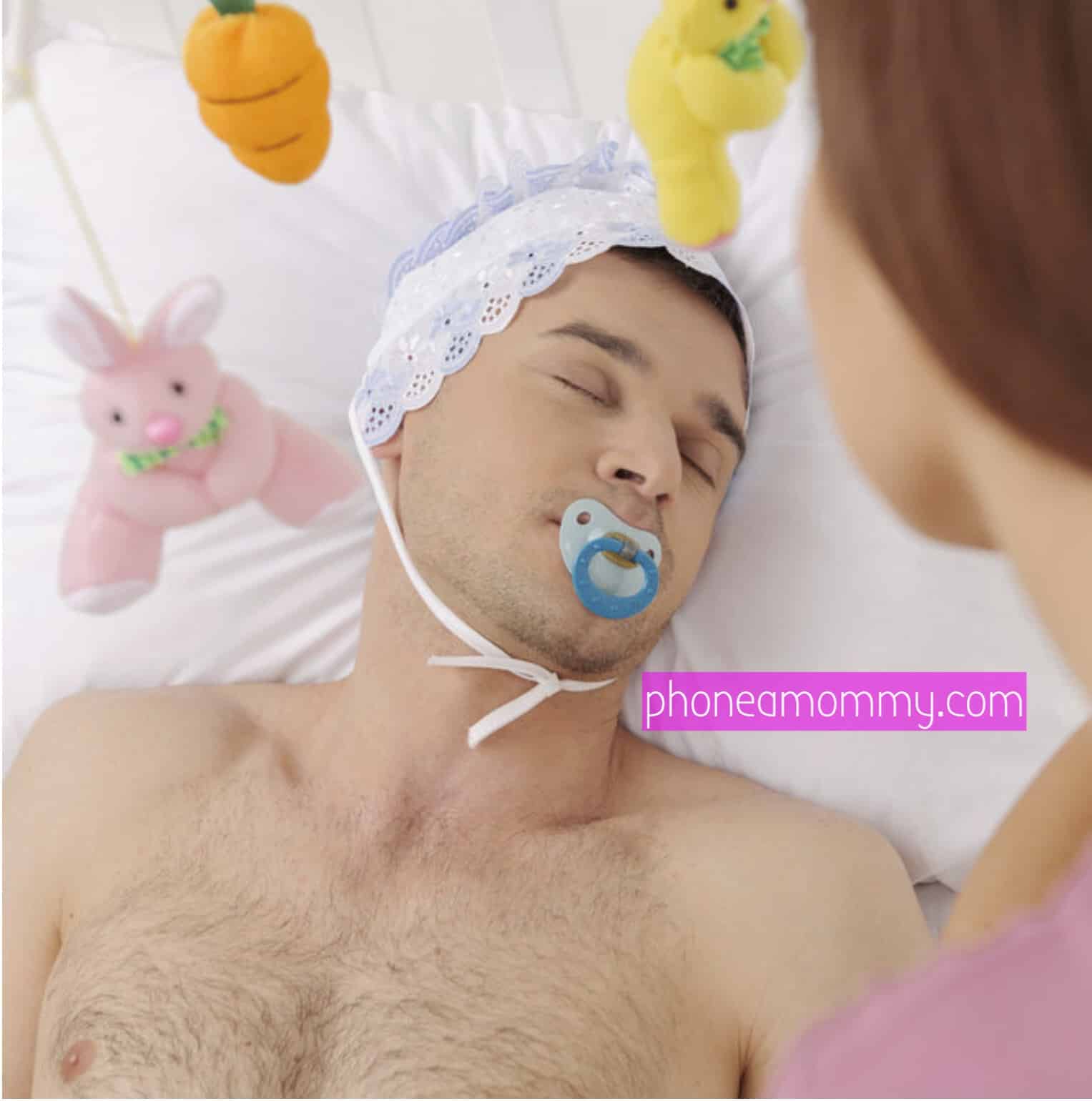 Adult Diaper men sucking the Baby Nipple