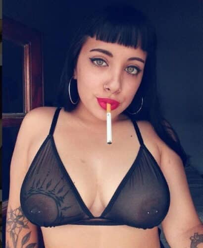 Transparent boob showing mommy smoking cigeratte