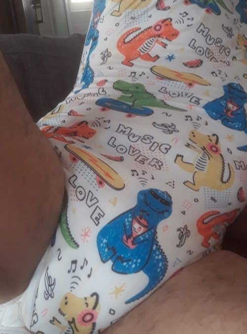 ABDL wearing Baby Dress with diaper