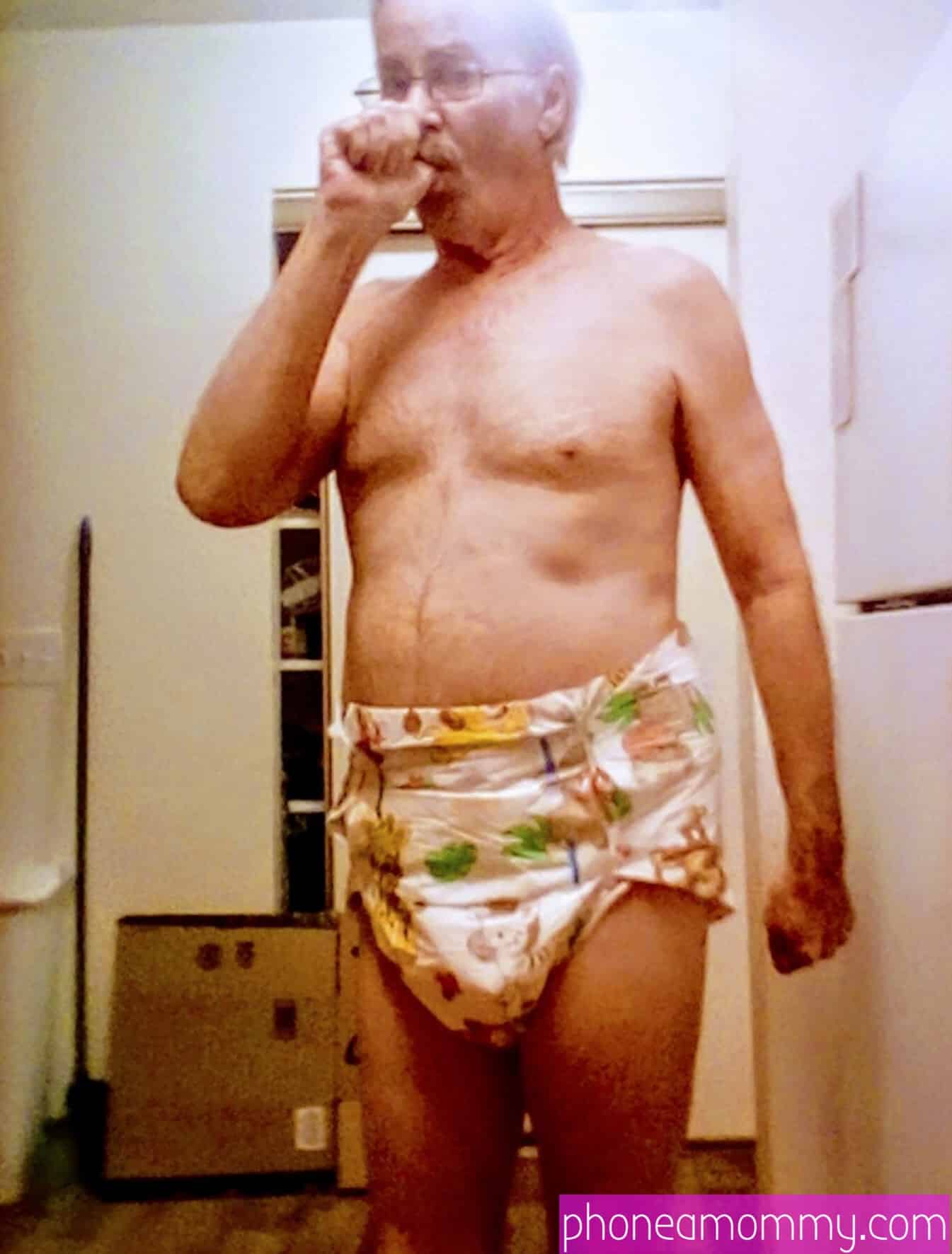 A White Diaper With Old Man