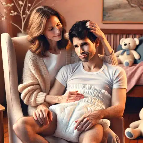Mommy taking care of John in his diaper therapy part 1