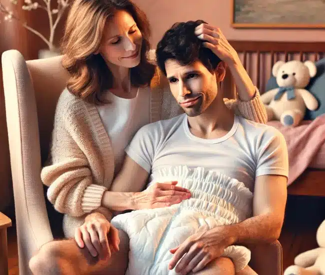 Mommy taking care of John in his diaper therapy part 1