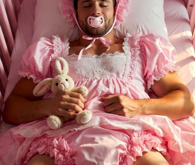 feminized sissy baby feels relaxed