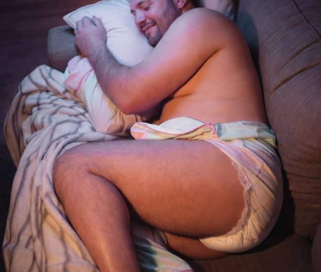 abdl wearing comfy diapers