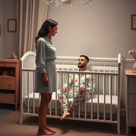 Mommy giving warm embrace in the nursery